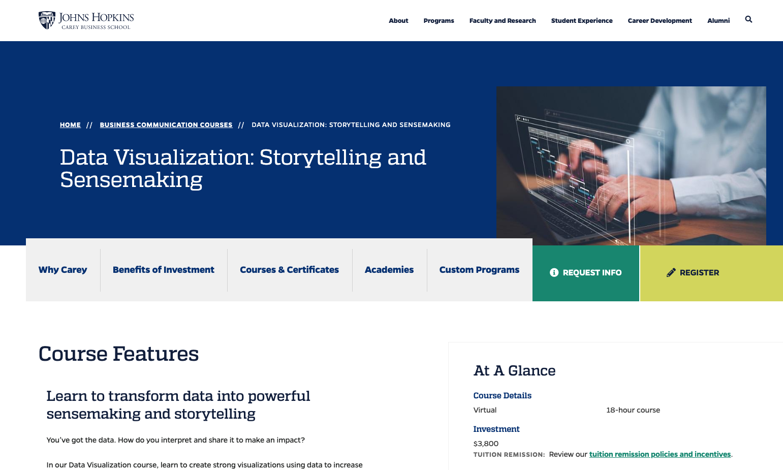Data Visualization course website home page